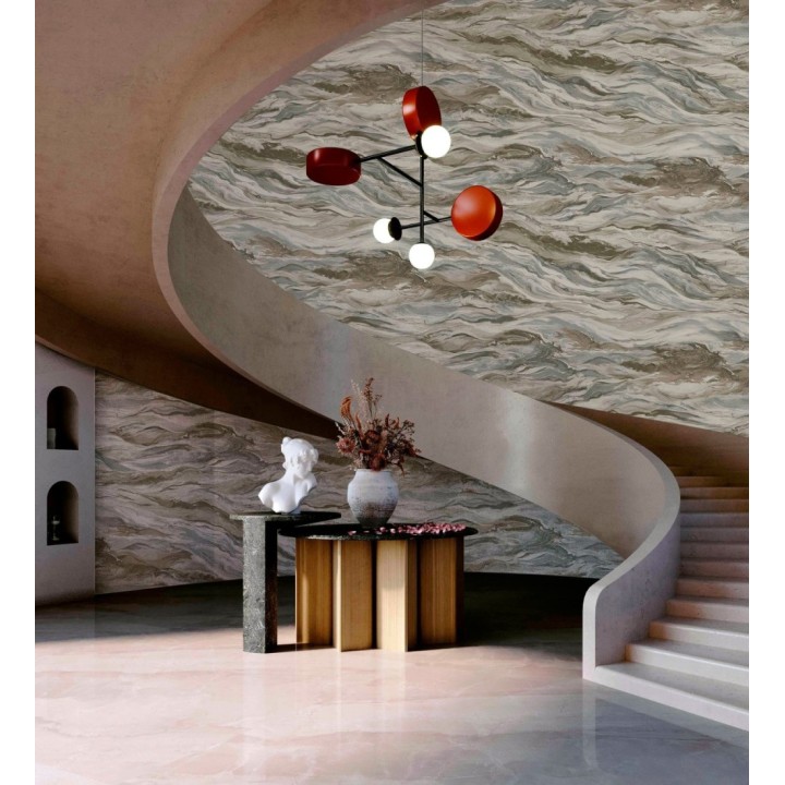 Papel pintado mármol fluido marrón y gris sofisticado - Savoy Atmospheric 684137