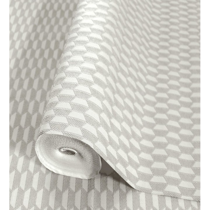 Papel pintado geometría óptica en relieve textil gris claro - Carlton Gridded 684138