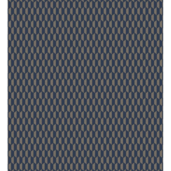 Papel pintado geometría óptica en relieve textil tono azul y marrón - Carlton Gridded 684143