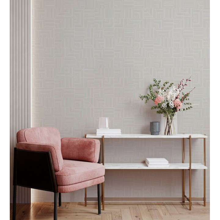 Papel pintado mosaico textil geométrico tonos neutros - Waldorf Dynamic 684144