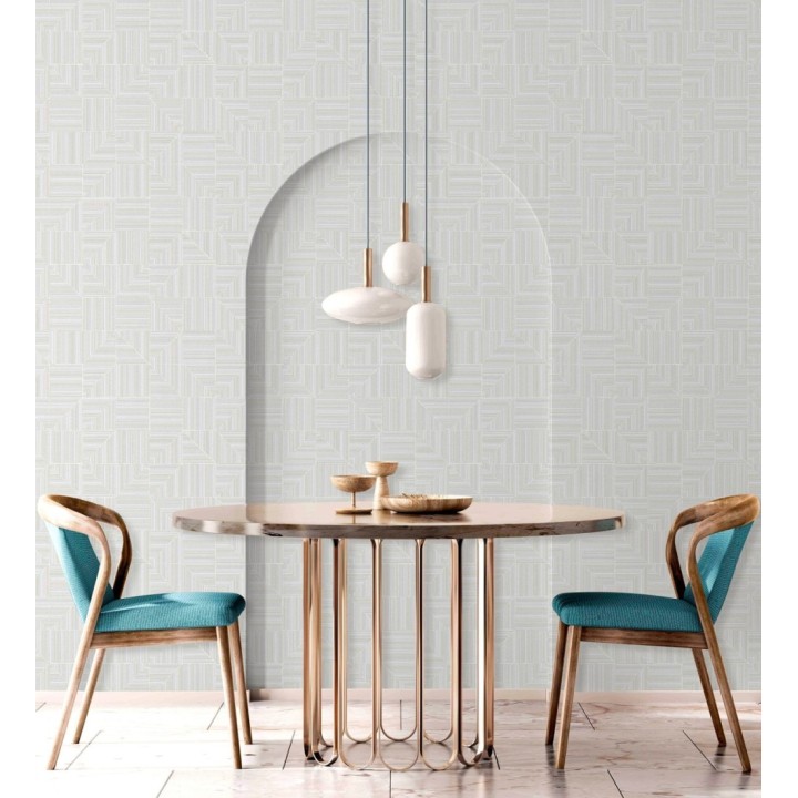 Papel pintado mosaico textil geométrico tonos neutros - Waldorf Dynamic 684144