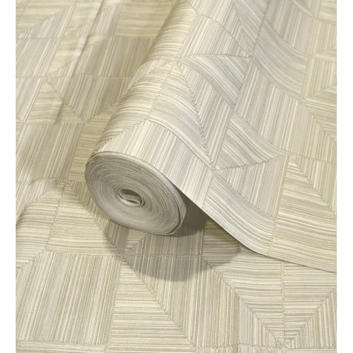 Papel pintado mosaico textil geométrico tonos arena - Waldorf Dynamic 684145