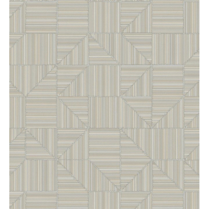 Papel pintado mosaico textil geométrico tonos lino y gris - Waldorf Dynamic 684146