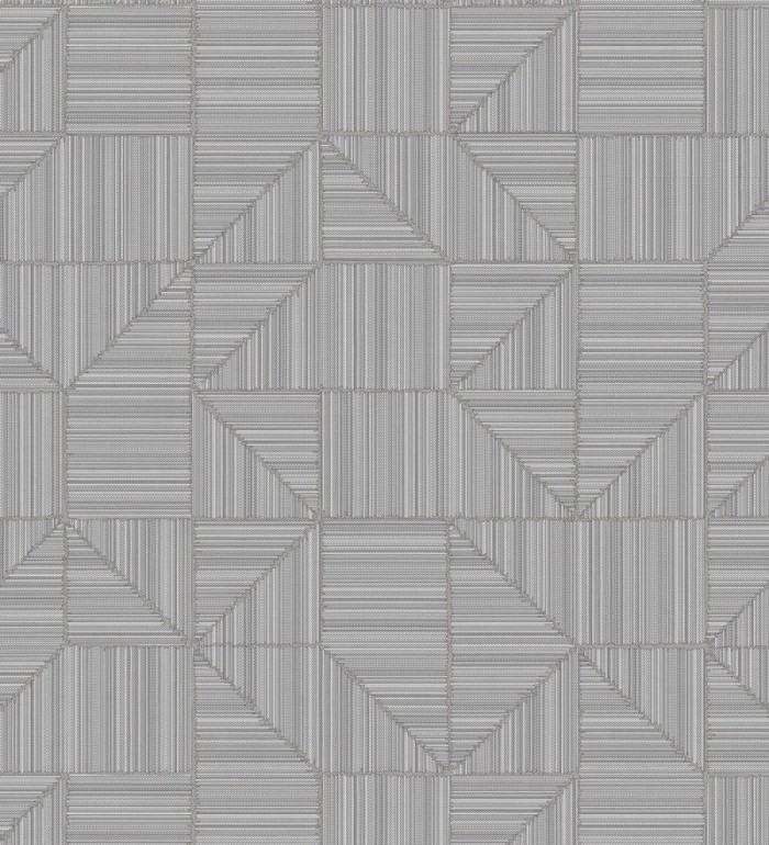 Papel pintado mosaico textil geométrico tonos grises - Waldorf Dynamic 684148