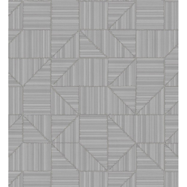 Papel pintado mosaico textil geométrico tonos grises - Waldorf Dynamic 684148