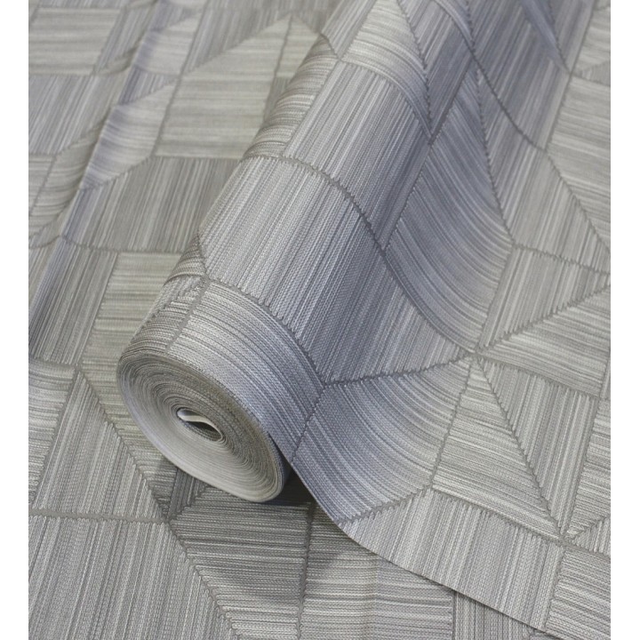 Papel pintado mosaico textil geométrico tonos grises - Waldorf Dynamic 684148
