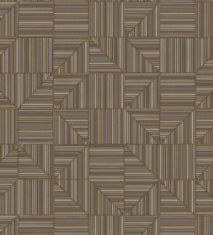 Papel pintado mosaico textil geométrico tonos marrón - Waldorf Dynamic 684149