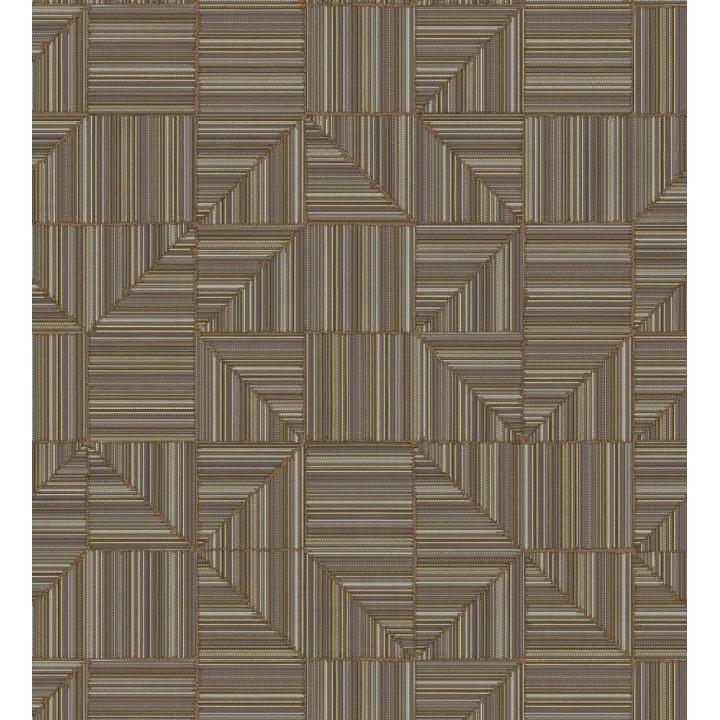 Papel pintado mosaico textil geométrico tonos marrón - Waldorf Dynamic 684149