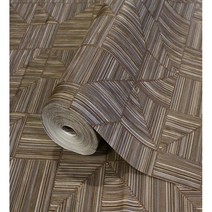 Papel pintado mosaico textil geométrico tonos marrón - Waldorf Dynamic 684149