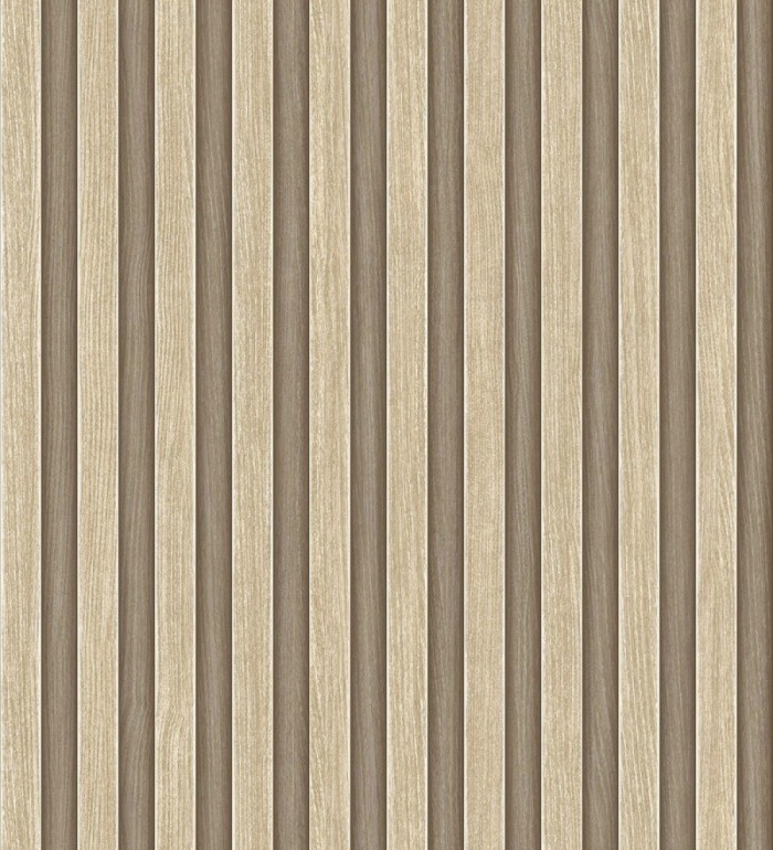 Papel pintado palillería de madera con betas texturizadas en relieve - Alistair Tailored 684155