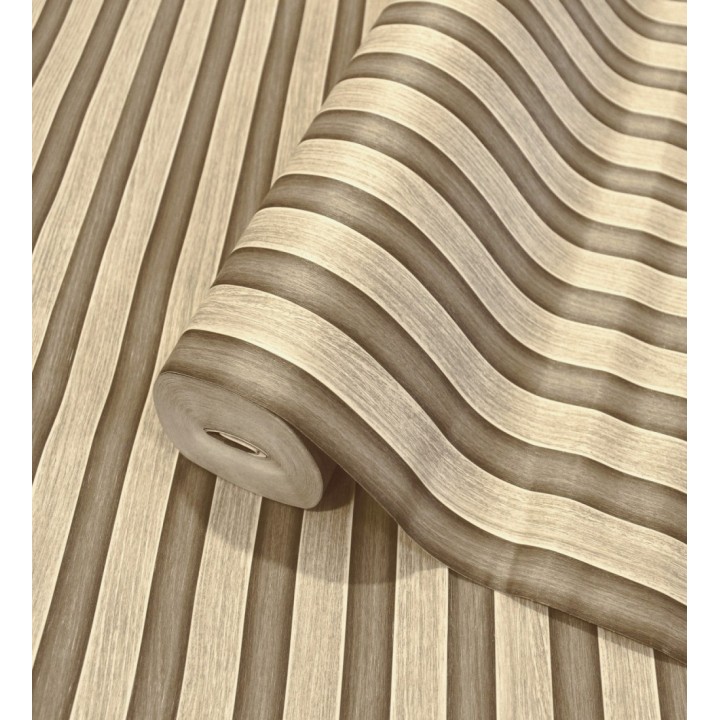 Papel pintado palillería de madera con betas texturizadas en relieve - Alistair Tailored 684155