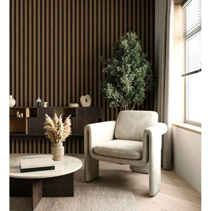 Papel pintado palillería de madera con betas texturizadas en relieve - Alistair Tailored 684156