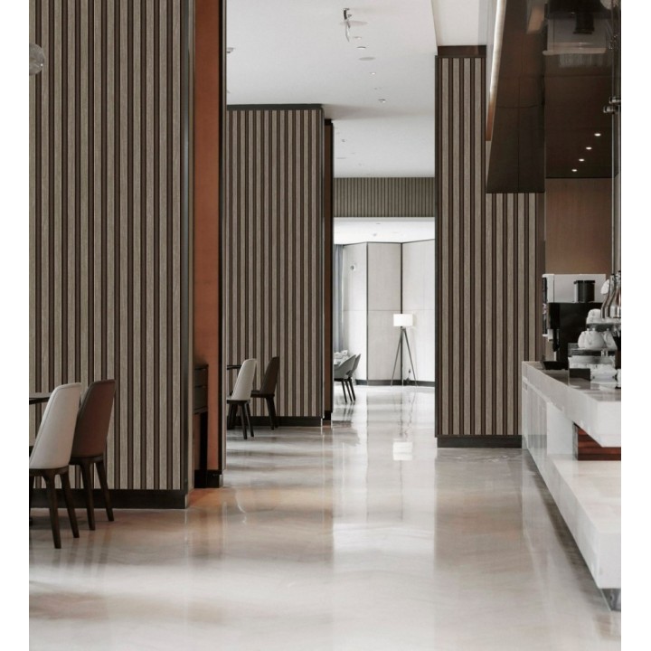 Papel pintado palillería de madera con betas texturizadas en relieve - Alistair Tailored 684157