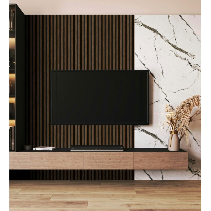 Papel pintado palillería de madera con betas texturizadas en relieve - Alistair Tailored 684158