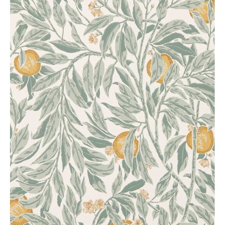 Papel pintado herbario de granadas con hojas verdes - Tuscany Timeless 684187