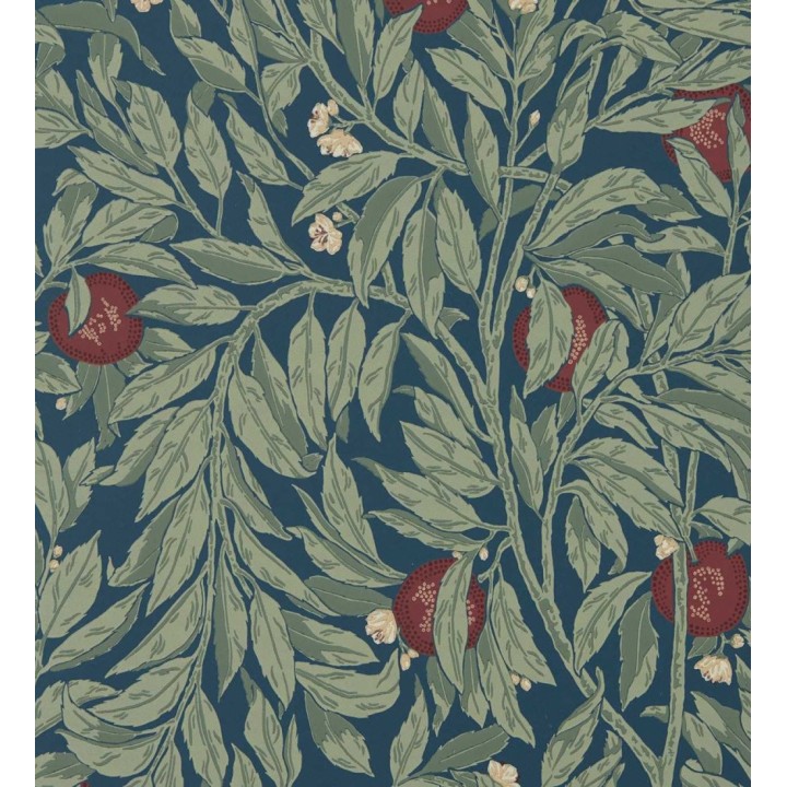 Papel pintado herbario de granadas fondo azul - Tuscany Timeless 684188