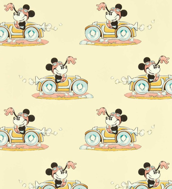 Papel pintado Minnie bólido vintage amarillo pastel - Minnie On The Move 684200