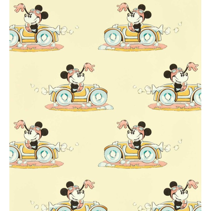 Papel pintado Minnie bólido vintage amarillo pastel - Minnie On The Move 684200