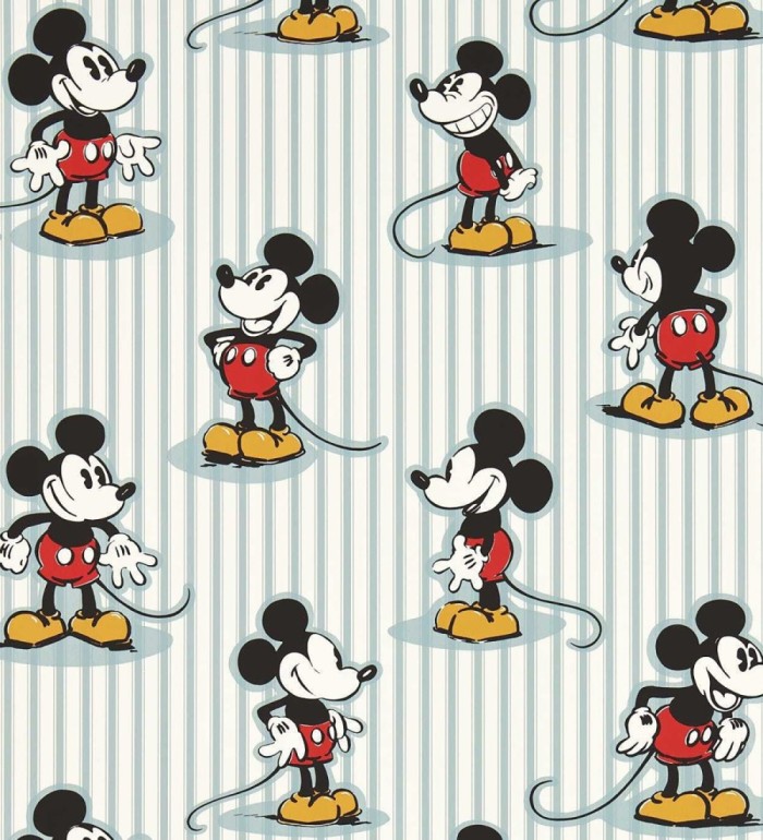 Papel pintado de Mickey heritage rayas azul nórdico - Mickey Stripe 684202