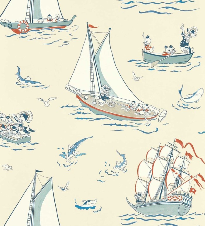 Papel pintado el Pato Donald travesía náutica vintage - Donald Nautical 684211