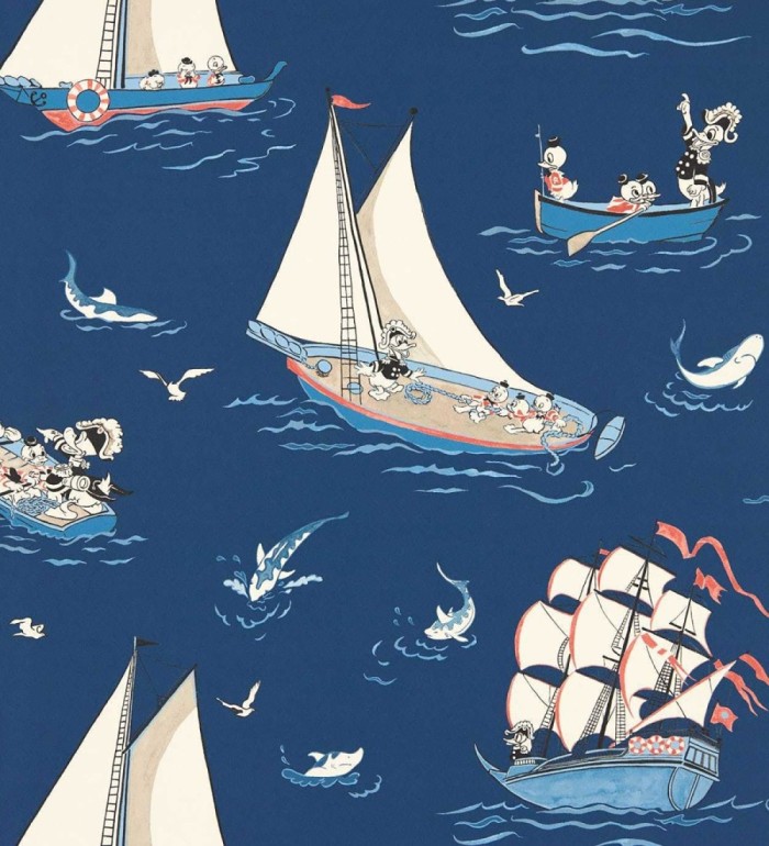 Papel pintado el Pato Donald travesía náutica vintage - Donald Nautical 684212