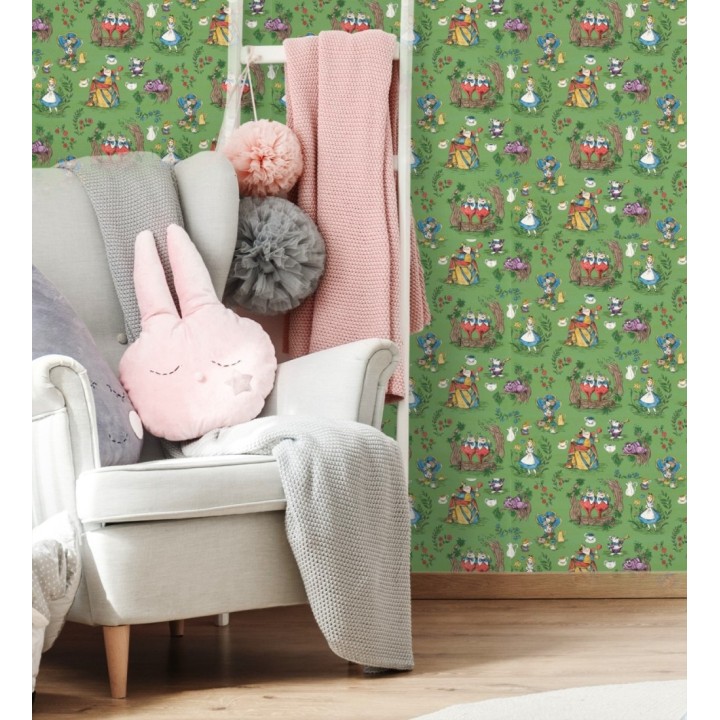 Papel pintado de Alicia en el país de las maravillas fondo verde - Alice In Wonderland 684214