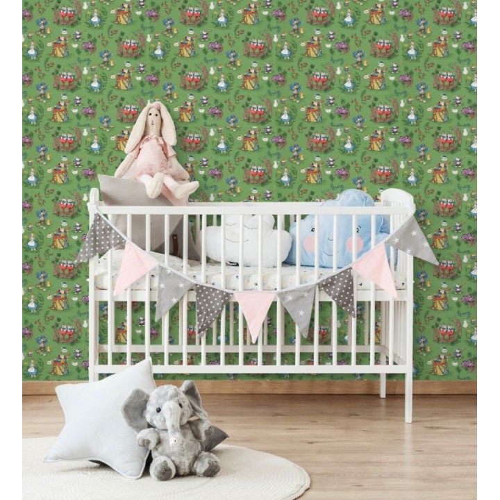 Papel pintado de Alicia en el país de las maravillas fondo verde - Alice In Wonderland 684214