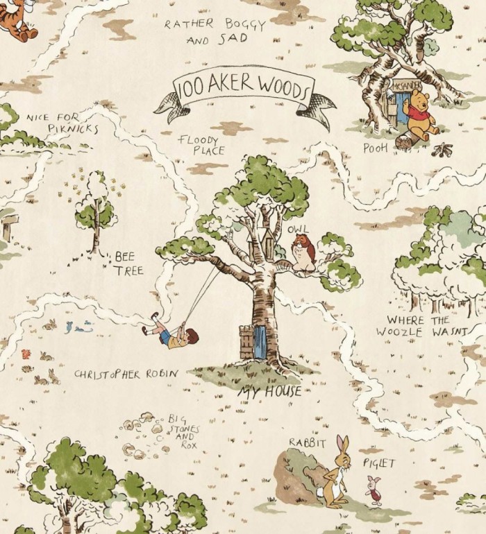 Papel pintado de Winnie the Pooh mapa del bosque de los cien acres - Winnie the Pooh 684220