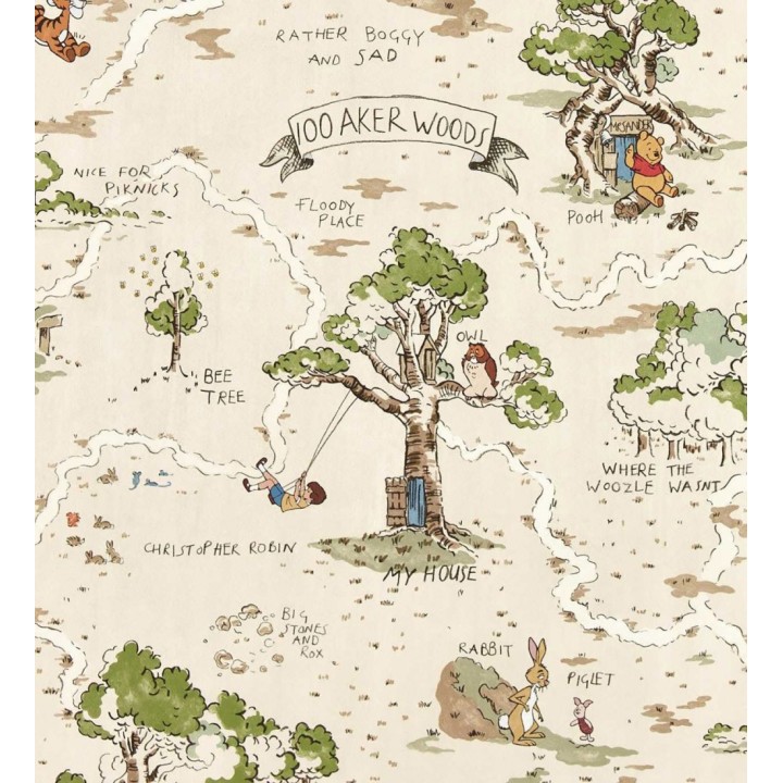 Papel pintado de Winnie the Pooh mapa del bosque de los cien acres - Winnie the Pooh 684220