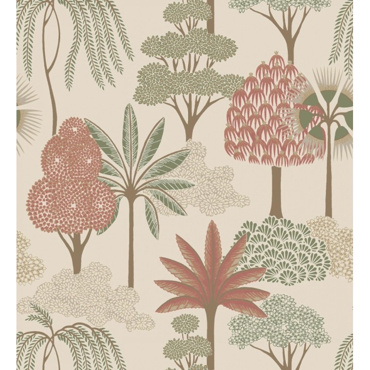 Papel pintado bosque exótico de palmeras con detalles dorados - Sumatra Groovy 684230