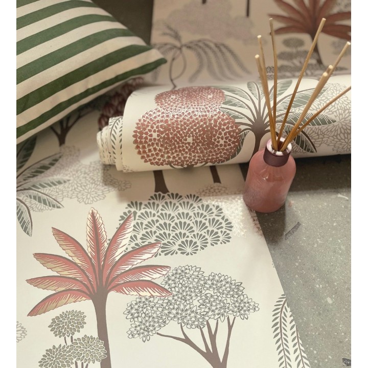 Papel pintado bosque exótico de palmeras con detalles dorados - Sumatra Groovy 684230