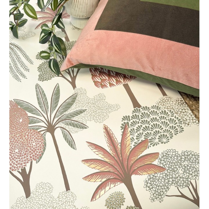 Papel pintado bosque exótico de palmeras con detalles dorados - Sumatra Groovy 684230