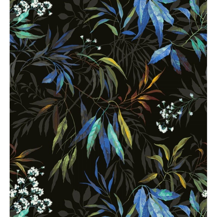 Papel pintado de selva exuberante con hojas fondo oscuro - Zora Enchanted 684231