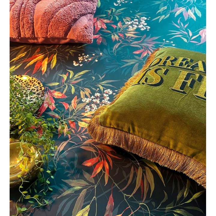 Papel pintado de selva exuberante con hojas fondo oscuro - Zora Enchanted 684232