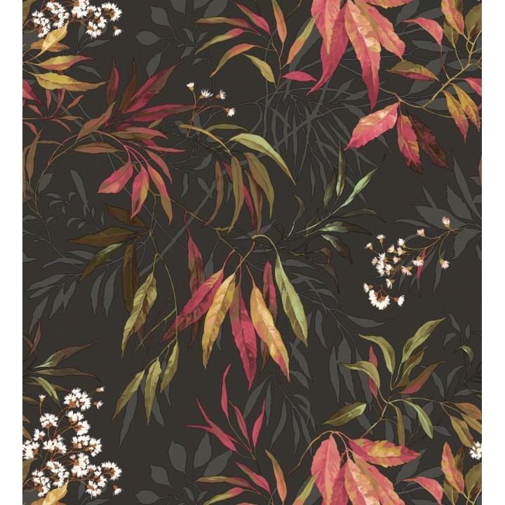 Papel pintado de selva exuberante con hojas fondo oscuro - Zora Enchanted 684233