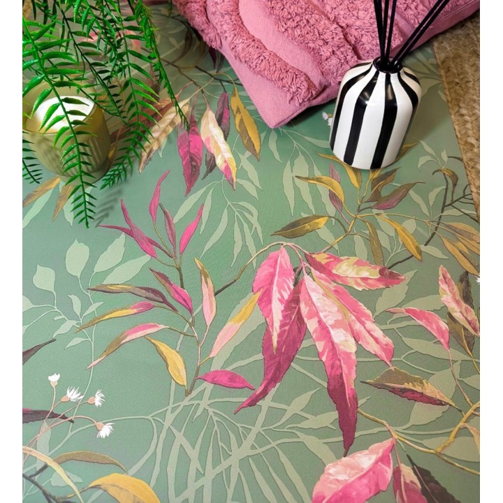 Papel pintado de selva exuberante con hojas fondo verde - Zora Enchanted 684234