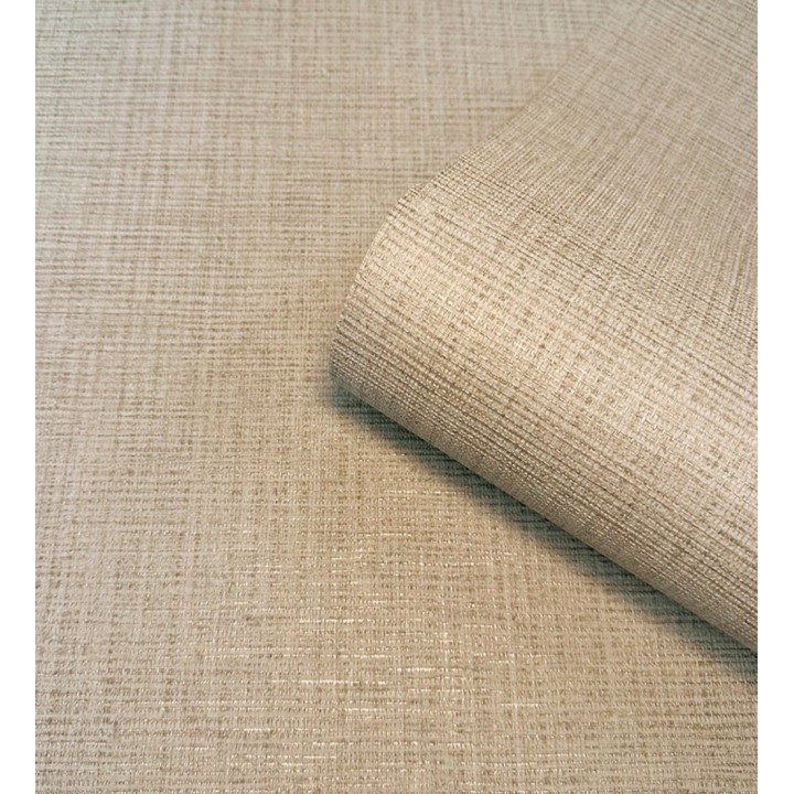 Papel pintado de textura rafia natural en relieve tono beige tostado - Drava Coarse 684236