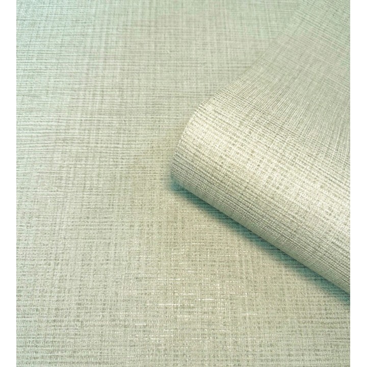 Papel pintado de textura rafia natural en relieve color verde salvia - Drava Coarse 684237