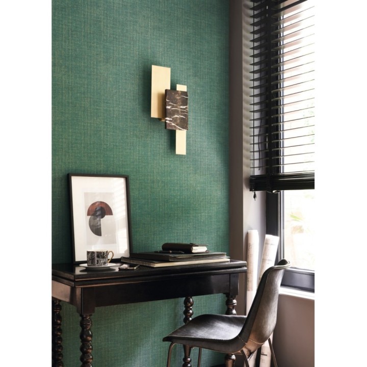Papel pintado liso texturizado verde oscuro - Calvin Hall 126455