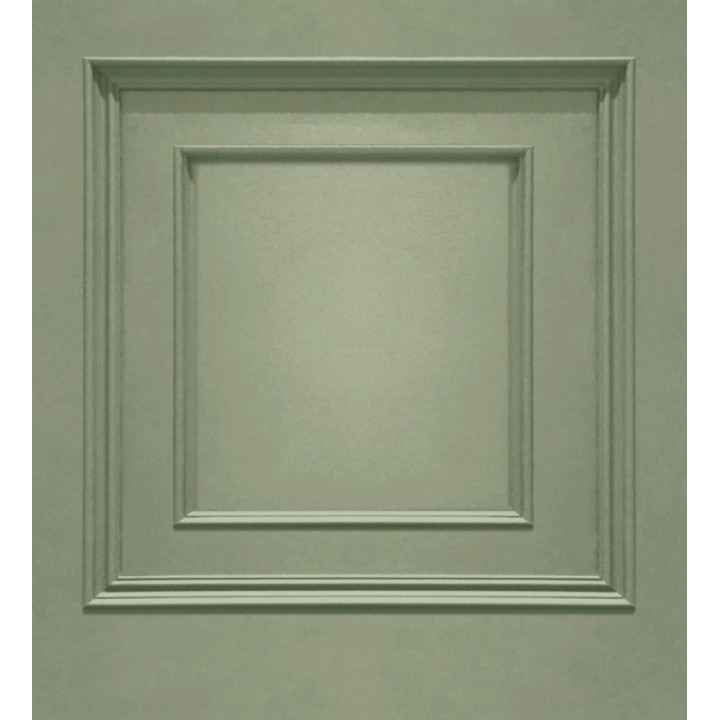 Papel pintado casetones de madera color verde textura en relieve - Bristol Ledge 684246