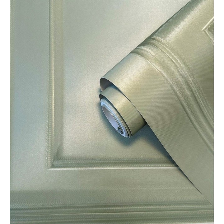 Papel pintado casetones de madera color verde textura en relieve - Bristol Ledge 684246