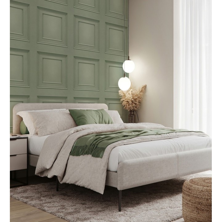 Papel pintado casetones de madera color verde textura en relieve - Bristol Ledge 684246