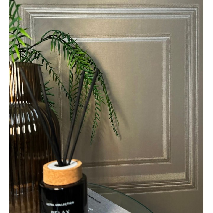 Papel pintado casetones de madera color camel textura en relieve - Bristol Ledge 684247