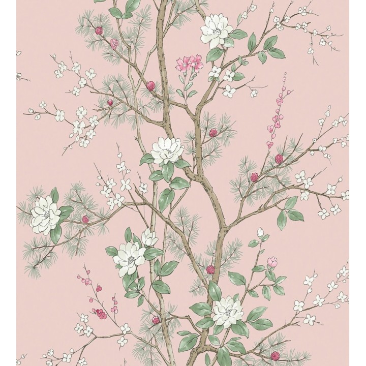 Papel pintado de naturaleza zen con flores y pino oriental - Adachi Blossom 684254