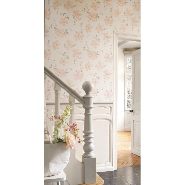 Papel pintado flores grandes color rosa - Ivory Flowers 126460