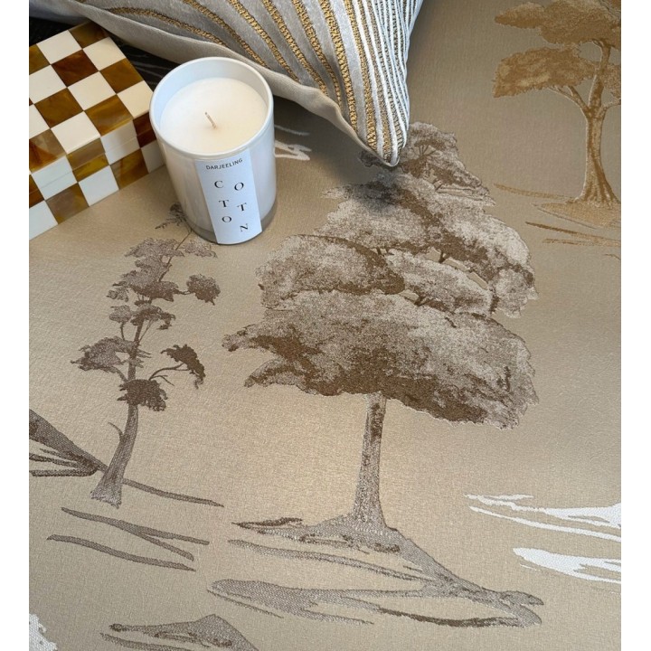 Papel pintado de árboles con textura textil bordada en relieve - Fuji Horizon 684262