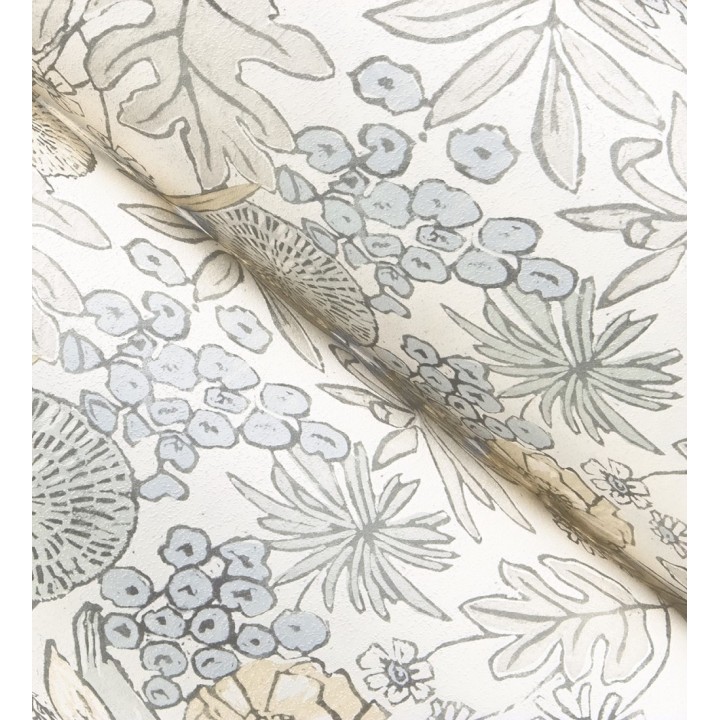 Papel pintado de flores y pájaros colores pastel estilo English country - Mila Aviary 684264