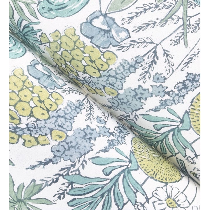 Papel pintado de flores y pájaros colores pastel estilo English country - Mila Aviary 684266