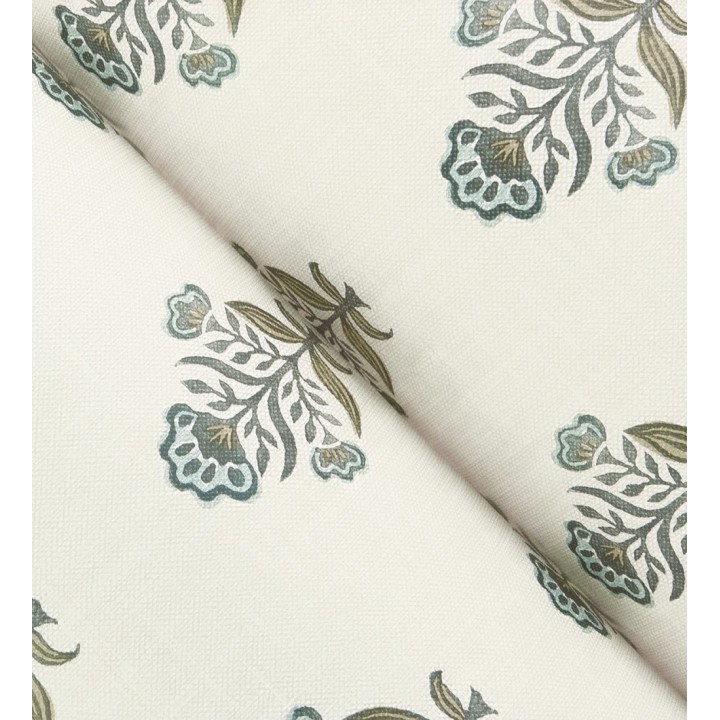 Papel pintado patrón con flores azules fondo lino texturizado - Hawthorne Sprig 684268