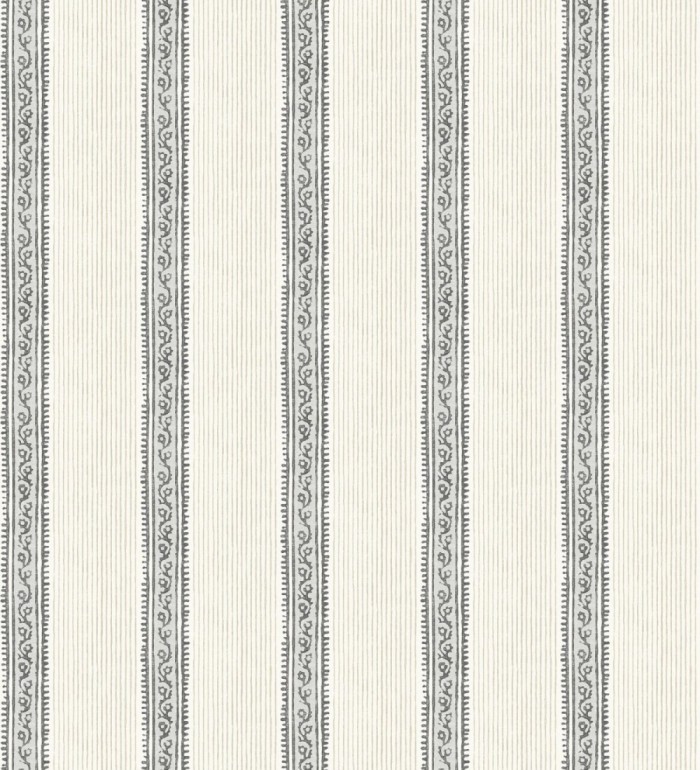 Papel pintado texturizado de rayas elegantes con grecas grises - Tisbury Pinstripe 684279